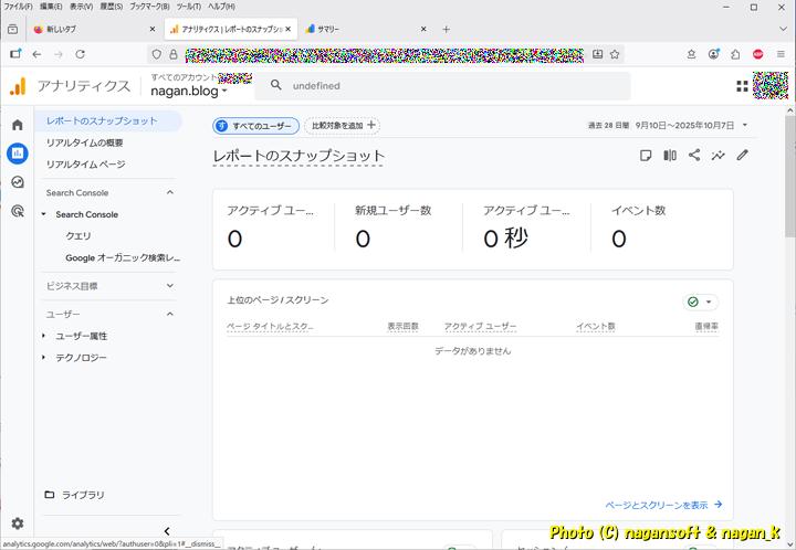 Google Analytics, screen immediately after setup