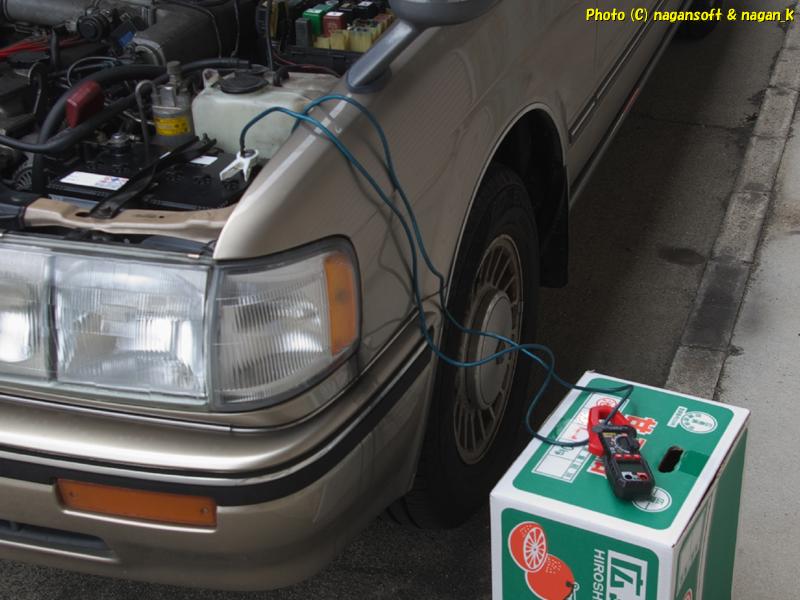 The tester measurement point was brought outside the company and placed on top of a cardboard box.