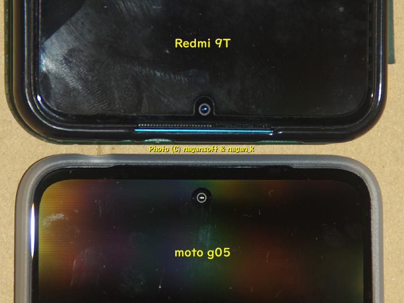 Screen Width Comparison Between “Readni 9T” and “moto g05”