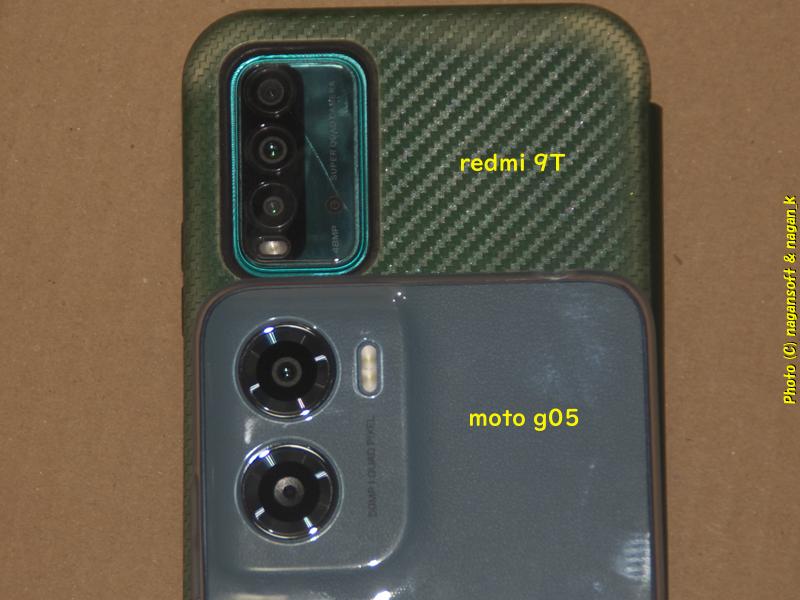 Lens Width Comparison Between the Redmi 9T and Moto G05