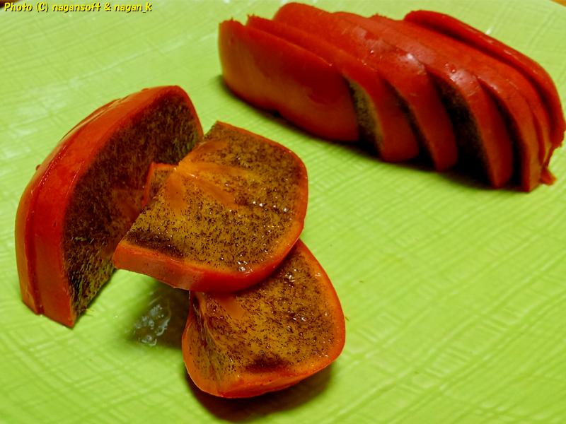 2025年11月19日、紀の川柿 スライス切りして食す