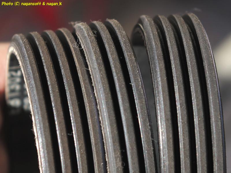 「なが～ン」所有車、クラウンワゴン GS130 1GFE、2025年11月23日、取り外したファンベルト