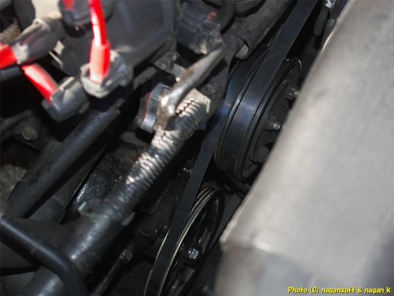 「なが～ン」所有車、クラウンワゴン GS130 1GFE、2025年11月23日、ファンベルト交換直後、パワステ側