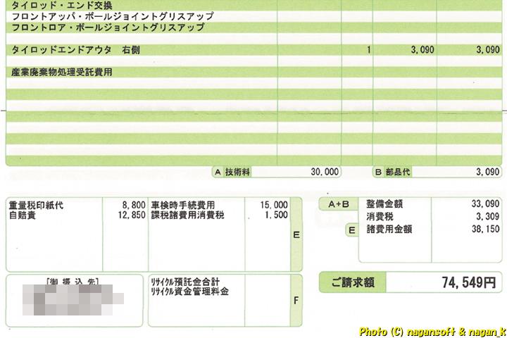 クラウンワゴン E-GS130G、2025年車検 諸経費を含めた総金額、2025年12月21日撮影、「なが～ン」所有車 クラゴン君 1G-FE