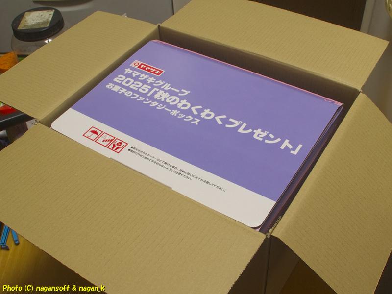 配達ダンボールを開けると可愛いダンボール箱が入っている、ヤマザキ「2025秋のわくわくプレゼント」、2026年01月04日撮影