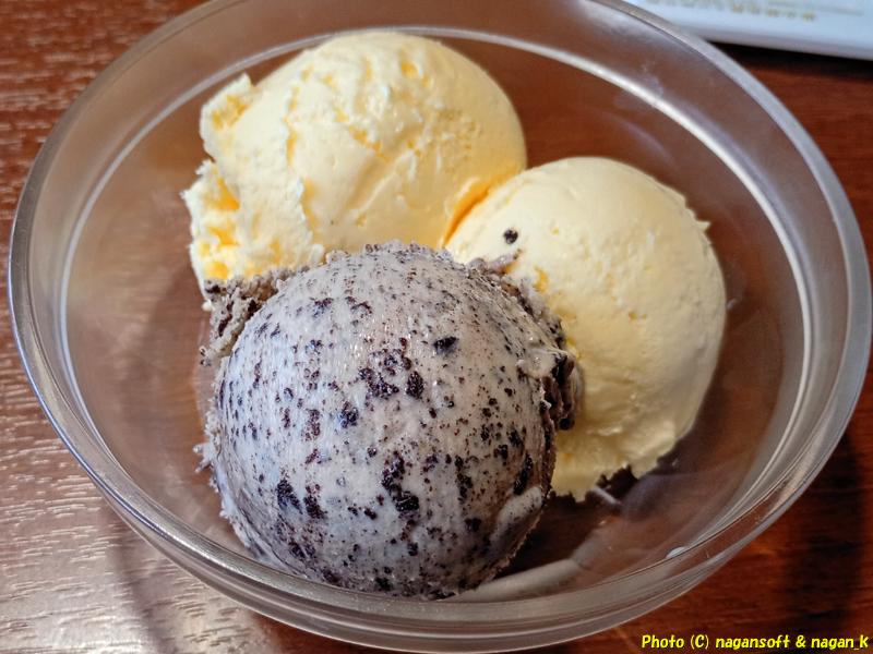 アイスクリームを食べる、バイキング左近、大阪府泉佐野市、2026年02月13日撮影