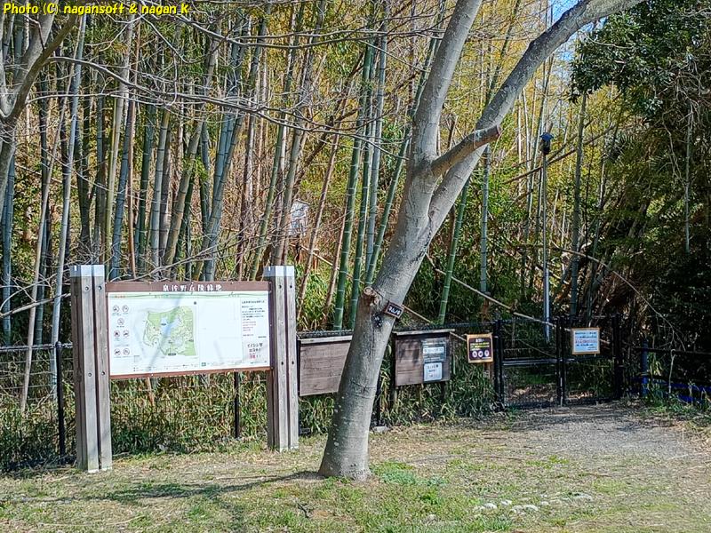 「コラボレーション区域」関所の柵、泉佐野丘陵緑地、2026年03月15日撮影