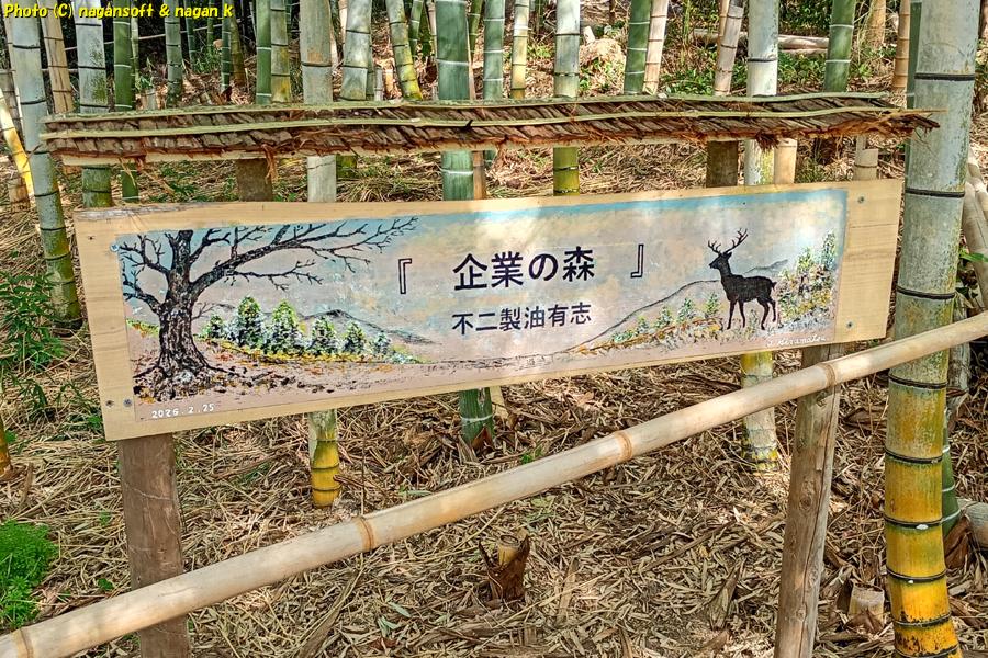 「企業の森」看板、泉佐野丘陵緑地、2026年03月15日撮影