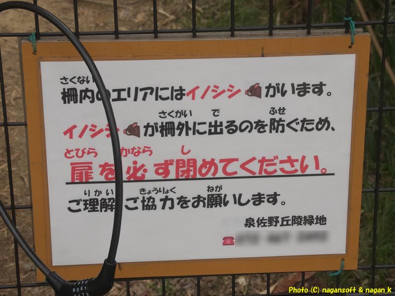 イノシシ除け目的で開けたら閉める、コラボレーション区域ゲート。泉佐野丘陵緑地。2026年03月29日撮影