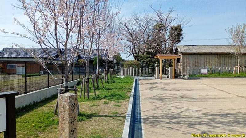 公園入口から茅渟宮跡の方を見る｜大阪府泉佐野市上之郷、茅渟宮跡。2026年04月03日撮影