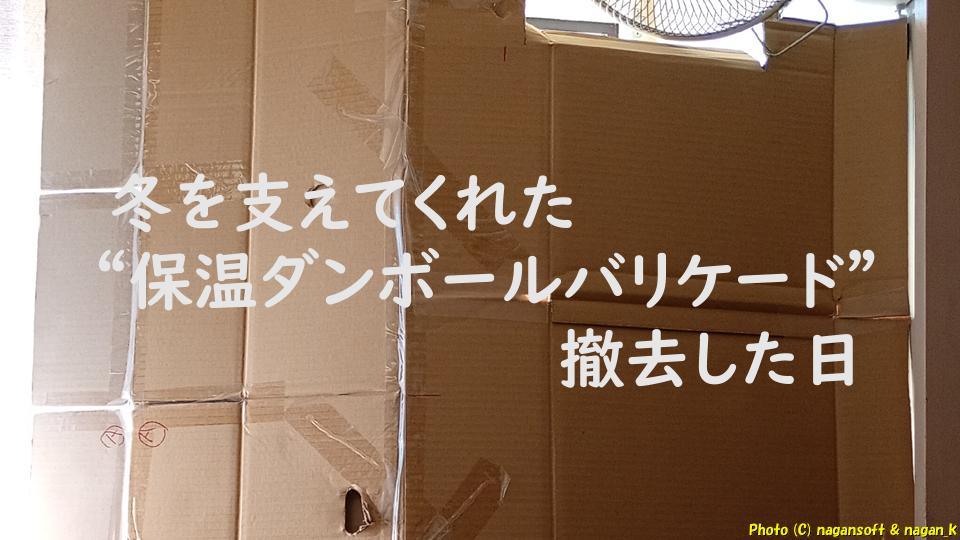 冬を支えてくれた“保温ダンボールバリケード”を撤去した日｜なが～ンのごちゃごちゃ 出口のないジャンクなパラダイス