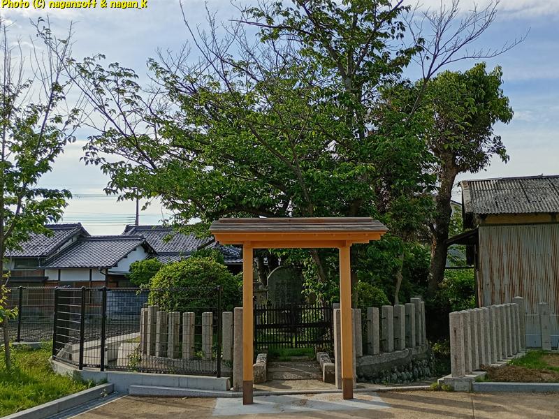 「ぐるっと泉佐野スタンプコレクション」のスタンプと同じような位置関係で、茅渟宮跡を正面から撮影|大阪府泉佐野市 茅渟宮跡。2026年05月08日撮影