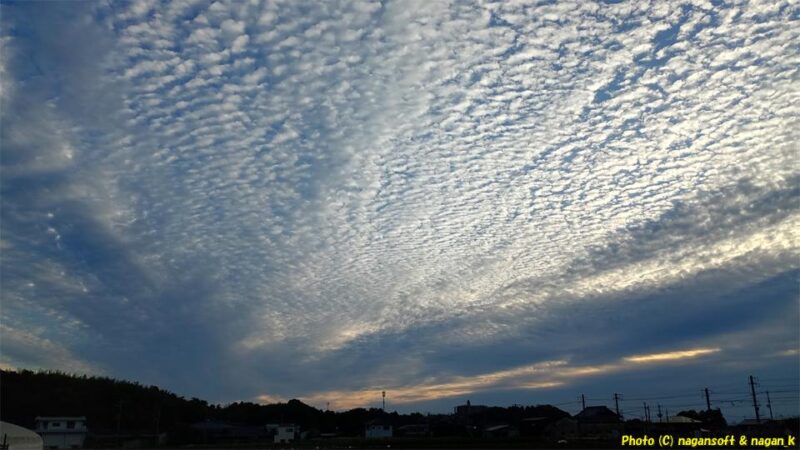 ひつじ雲(高積雲)|大阪府泉佐野市上之郷、西の空|2026年05月30日撮影