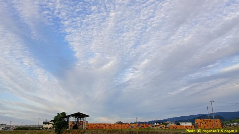 ひつじ雲(高積雲)|大阪府泉佐野市上之郷、東の空|2026年05月30日撮影